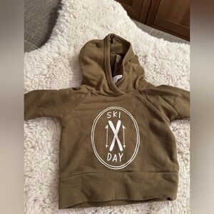 Ski Day Kids Hoodie - Brown